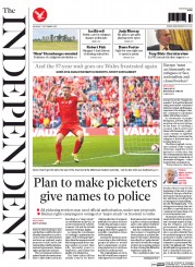 The Independent (UK) Newspaper Front Page for 7 September 2015