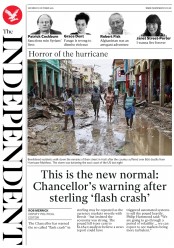 The Independent (UK) Newspaper Front Page for 8 October 2016