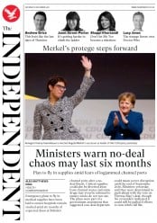 The Independent (UK) Newspaper Front Page for 8 December 2018