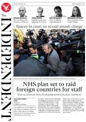 The Independent (UK) Newspaper Front Page for 8 January 2019