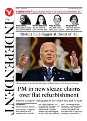 The Independent (UK) Newspaper Front Page for 8 January 2022