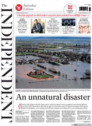 The Independent Newspaper Front Page (UK) for 8 February 2014