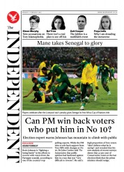 The Independent (UK) Newspaper Front Page for 8 February 2022