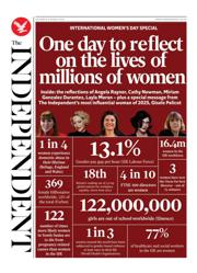 The Independent front page for 8 March 2025