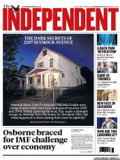 The Independent Newspaper Front Page (UK) for 8 May 2013