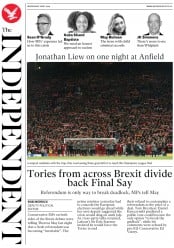 The Independent (UK) Newspaper Front Page for 8 May 2019