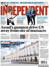 The Independent Newspaper Front Page (UK) for 8 June 2012