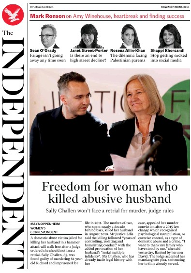 The Independent Newspaper Front Page (UK) for 8 June 2019