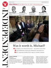 The Independent (UK) Newspaper Front Page for 8 July 2016