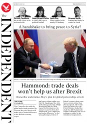 The Independent (UK) Newspaper Front Page for 8 July 2017