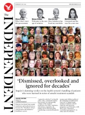 The Independent (UK) Newspaper Front Page for 8 July 2020