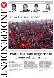 The Independent (UK) Newspaper Front Page for 8 August 2016