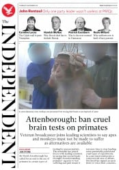 The Independent (UK) Newspaper Front Page for 8 September 2016