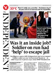 The Independent front page for 8 September 2023