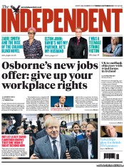 The Independent Newspaper Front Page (UK) for 9 October 2012