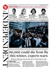 The Independent (UK) Newspaper Front Page for 9 October 2021