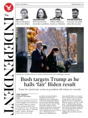 The Independent (UK) Newspaper Front Page for 9 November 2020