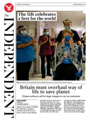 The Independent (UK) Newspaper Front Page for 9 December 2020