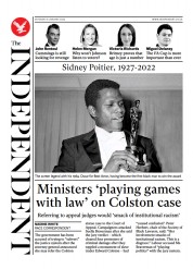 The Independent (UK) Newspaper Front Page for 9 January 2022