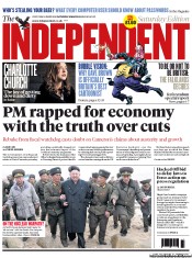The Independent (UK) Newspaper Front Page for 9 March 2013