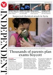 The Independent (UK) Newspaper Front Page for 9 April 2018