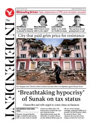 The Independent (UK) Newspaper Front Page for 9 April 2022