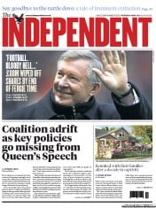 The Independent (UK) Newspaper Front Page for 9 May 2013