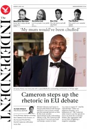 The Independent (UK) Newspaper Front Page for 9 May 2016