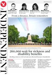 The Independent (UK) Newspaper Front Page for 9 May 2020
