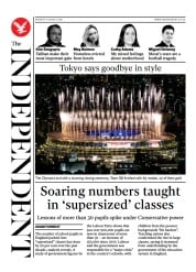 The Independent (UK) Newspaper Front Page for 9 August 2021