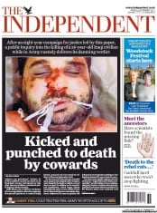 The Independent Newspaper Front Page (UK) for 9 September 2011