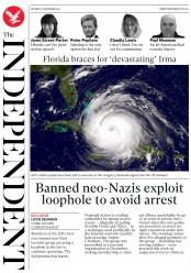 The Independent (UK) Newspaper Front Page for 9 September 2017