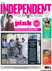 The Independent on Sunday (UK) Newspaper Front Page for 13 October 2013