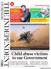 The Independent on Sunday (UK) Newspaper Front Page for 13 July 2014
