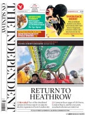 The Independent on Sunday (UK) Newspaper Front Page for 15 December 2013