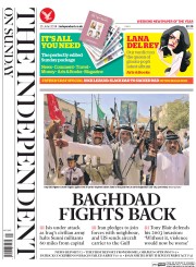 The Independent on Sunday (UK) Newspaper Front Page for 15 June 2014