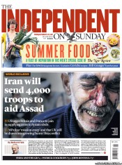 The Independent on Sunday (UK) Newspaper Front Page for 16 June 2013