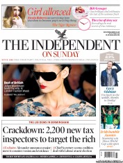 The Independent on Sunday (UK) Newspaper Front Page for 18 September 2011