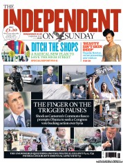 The Independent on Sunday (UK) Newspaper Front Page for 1 September 2013