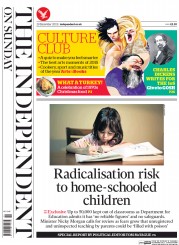 The Independent on Sunday (UK) Newspaper Front Page for 20 December 2015