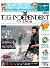 The Independent on Sunday (UK) Newspaper Front Page for 21 August 2011