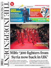 The Independent on Sunday (UK) Newspaper Front Page for 22 June 2014