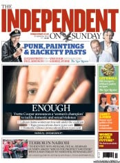 The Independent on Sunday (UK) Newspaper Front Page for 22 September 2013