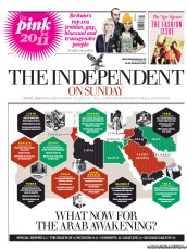 The Independent on Sunday (UK) Newspaper Front Page for 23 October 2011