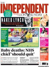 The Independent on Sunday (UK) Newspaper Front Page for 23 June 2013