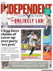 The Independent on Sunday (UK) Newspaper Front Page for 24 February 2013