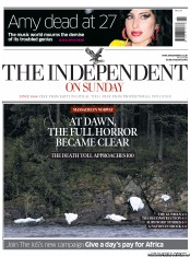 The Independent on Sunday (UK) Newspaper Front Page for 24 July 2011