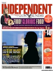 The Independent on Sunday (UK) Newspaper Front Page for 25 November 2012