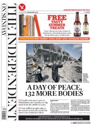 The Independent on Sunday (UK) Newspaper Front Page for 27 July 2014