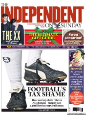 The Independent on Sunday (UK) Newspaper Front Page for 2 December 2012